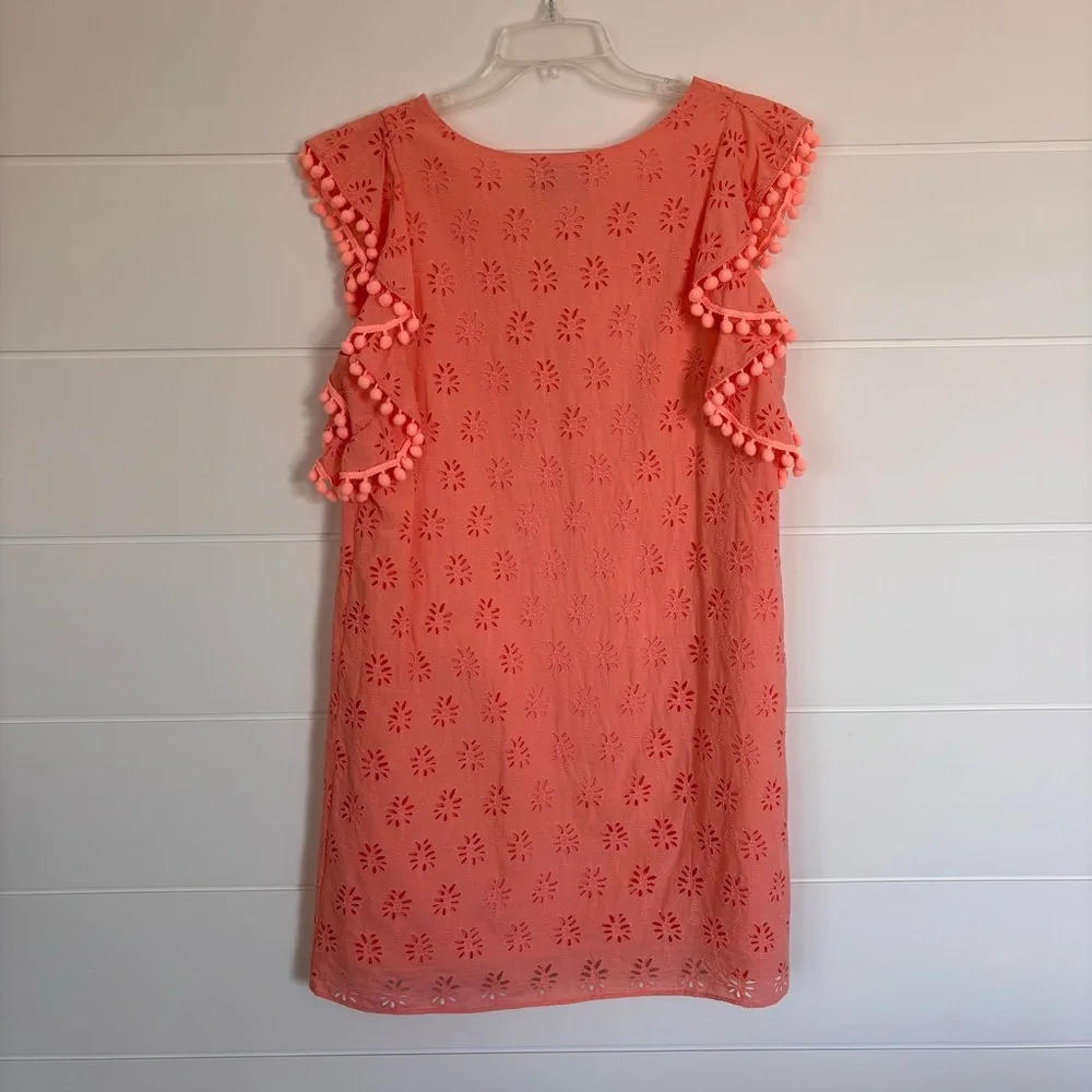 Lilly Pulitzer Coral Peach Astara Eyelet A-Line Mini Dress Size Medium